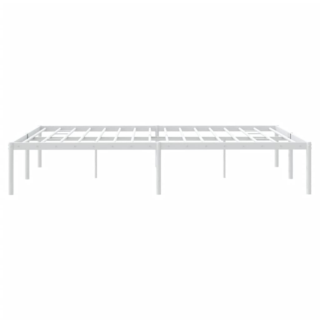 Metal Bed Frame without Mattress White 150x200cm
