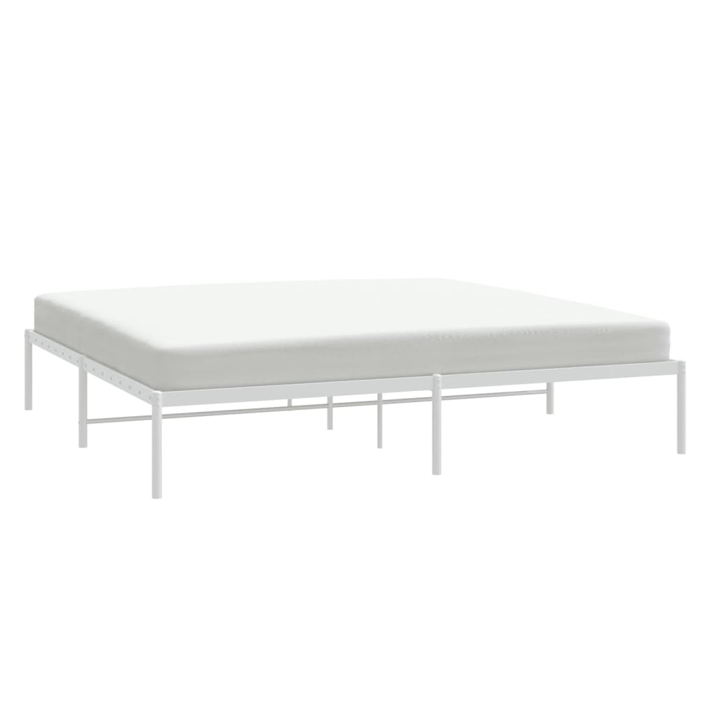 Metal Bed Frame without Mattress White 180x200cm