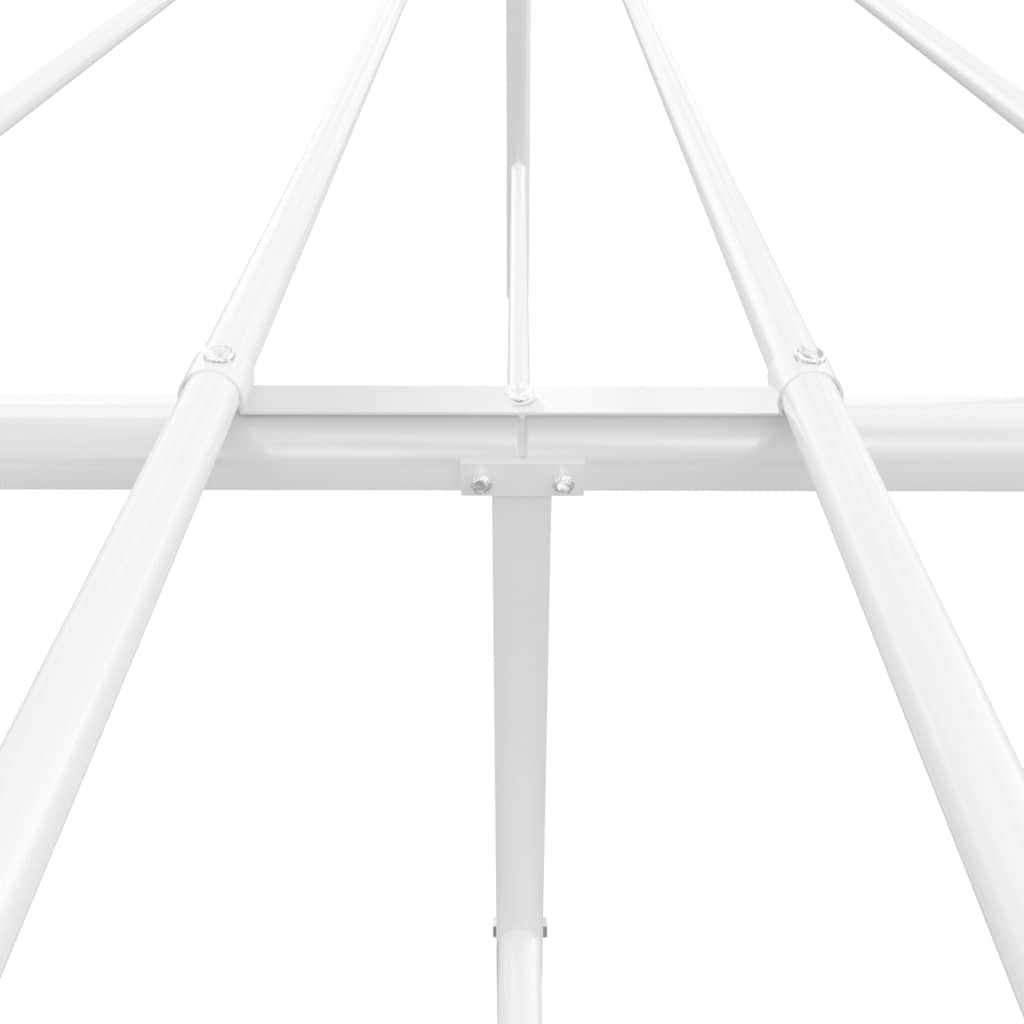 Metal Bed Frame without Mattress with Headboard White 135x190cm