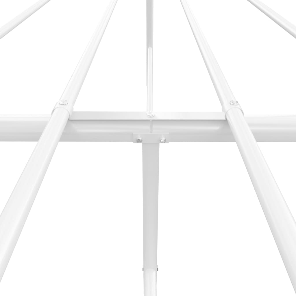 Metal Bed Frame without Mattress with Headboard White 160x200cm
