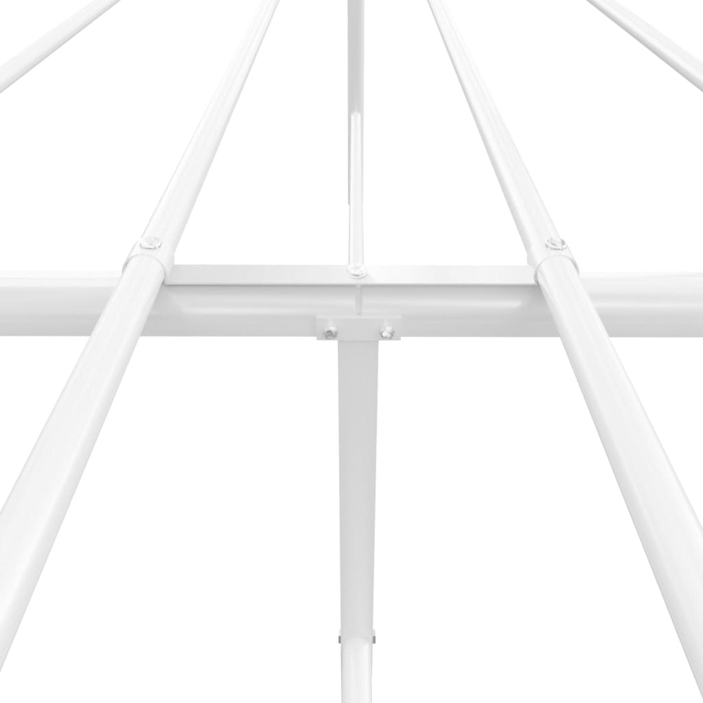 Metal Bed Frame without Mattress with Headboard White 193x203cm