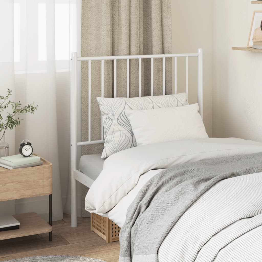Metal Headboard White 80 cm