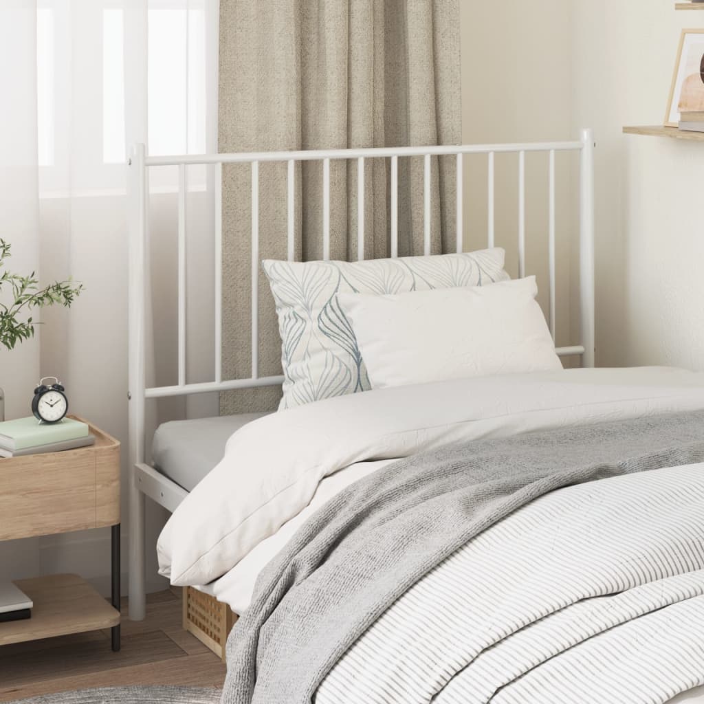 Metal Headboard White 100 cm