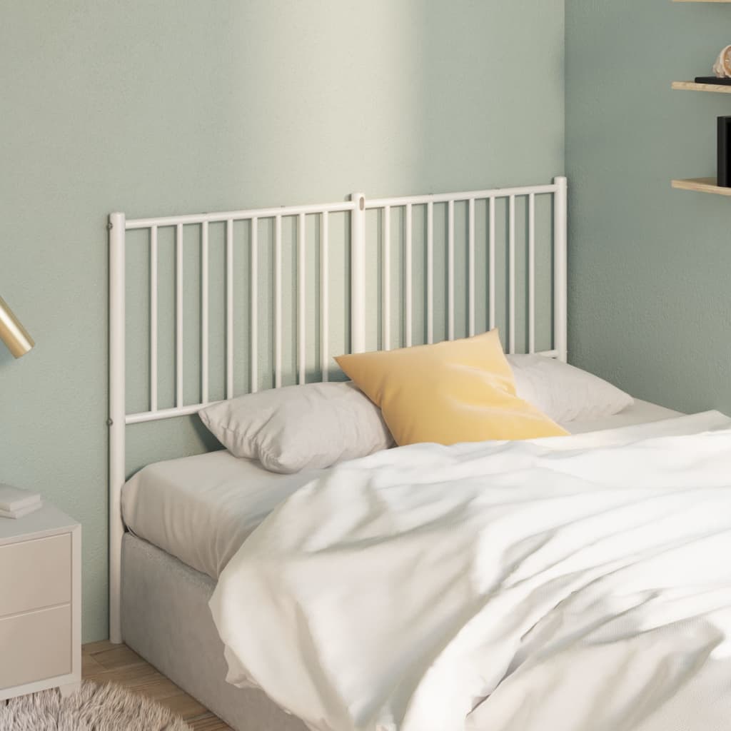 Metal Headboard White 135 cm