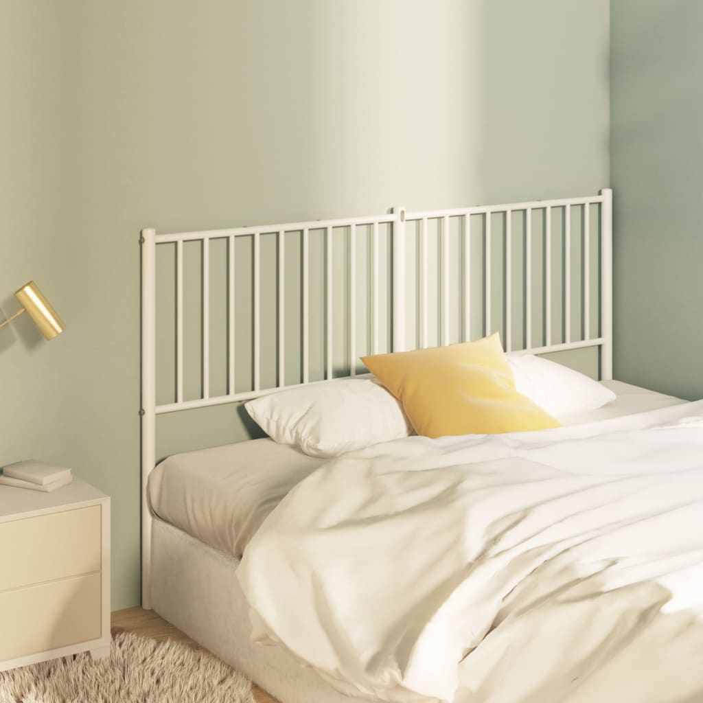 Metal Headboard White 160 cm