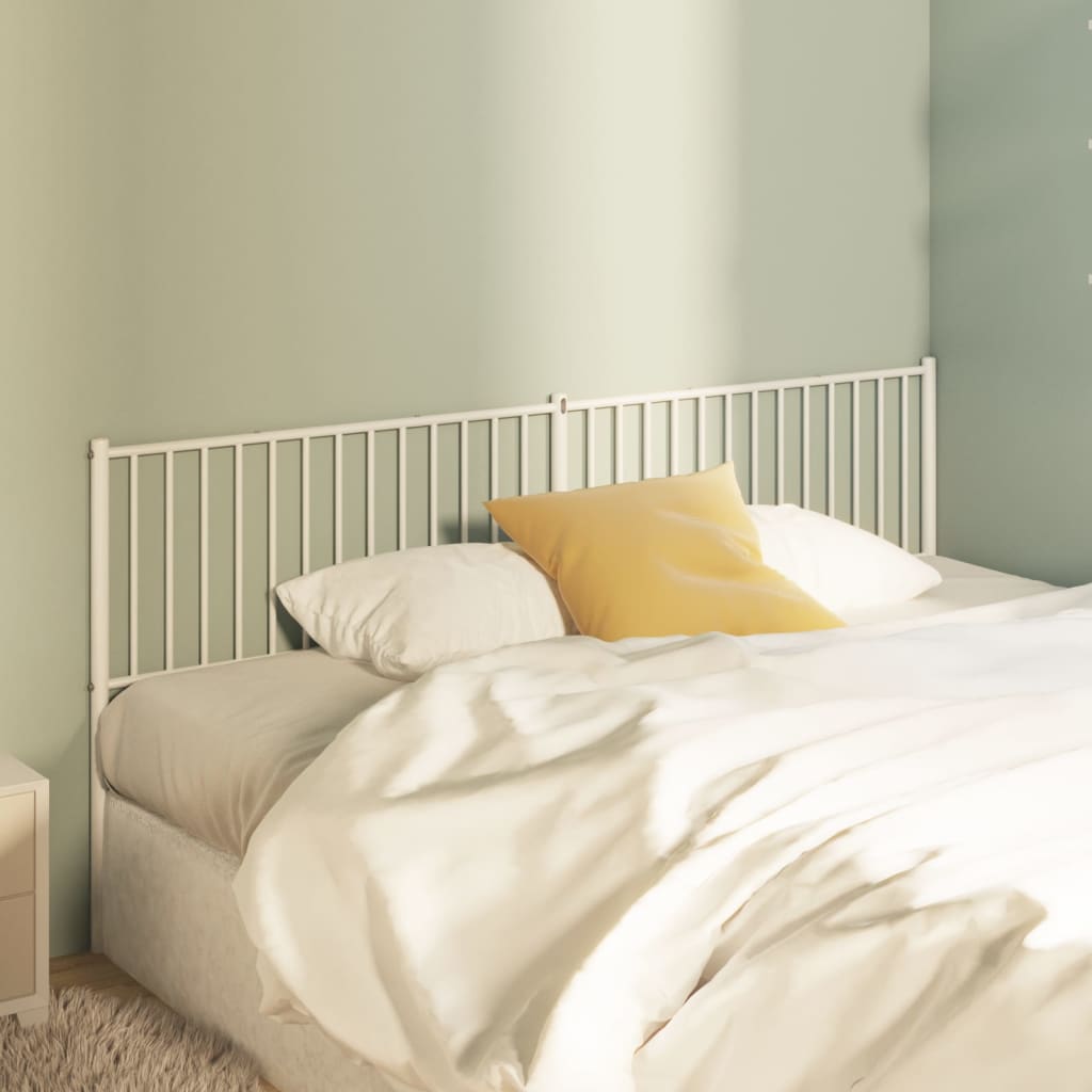 Metal Headboard White 200 cm