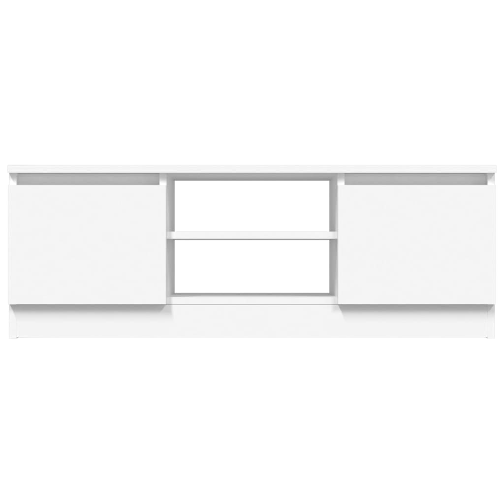 Modern Wooden TV Tele Media Stand Unit Cabinet With 2 Doors & Storage Shelf