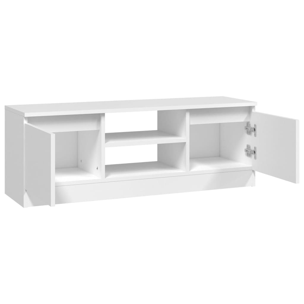 Modern Wooden TV Tele Media Stand Unit Cabinet With 2 Doors & Storage Shelf