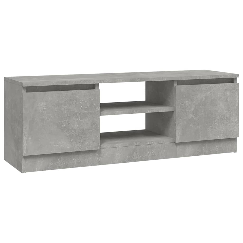 Modern Wooden TV Tele Media Stand Unit Cabinet With 2 Doors & Storage Shelf