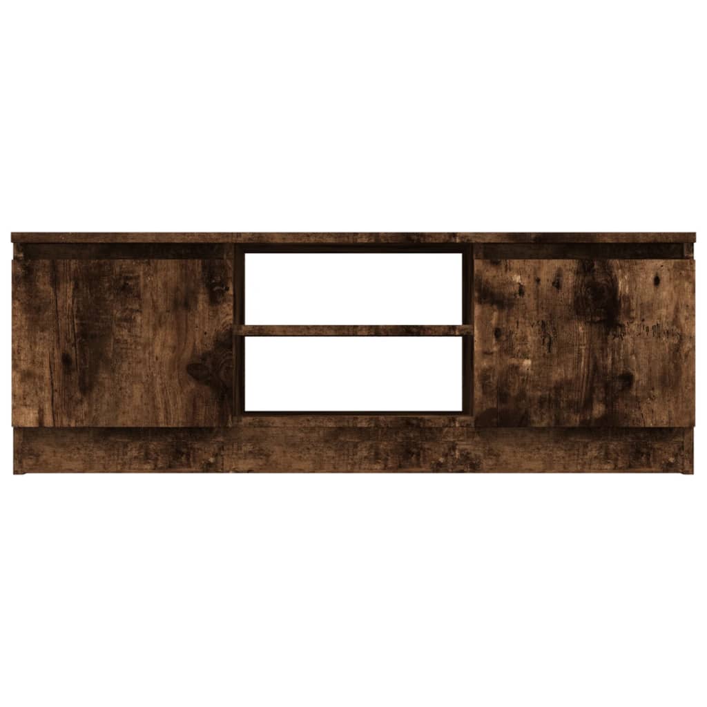 Modern Wooden TV Tele Media Stand Unit Cabinet With 2 Doors & Storage Shelf