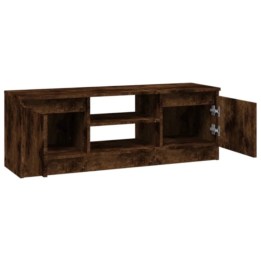 Modern Wooden TV Tele Media Stand Unit Cabinet With 2 Doors & Storage Shelf