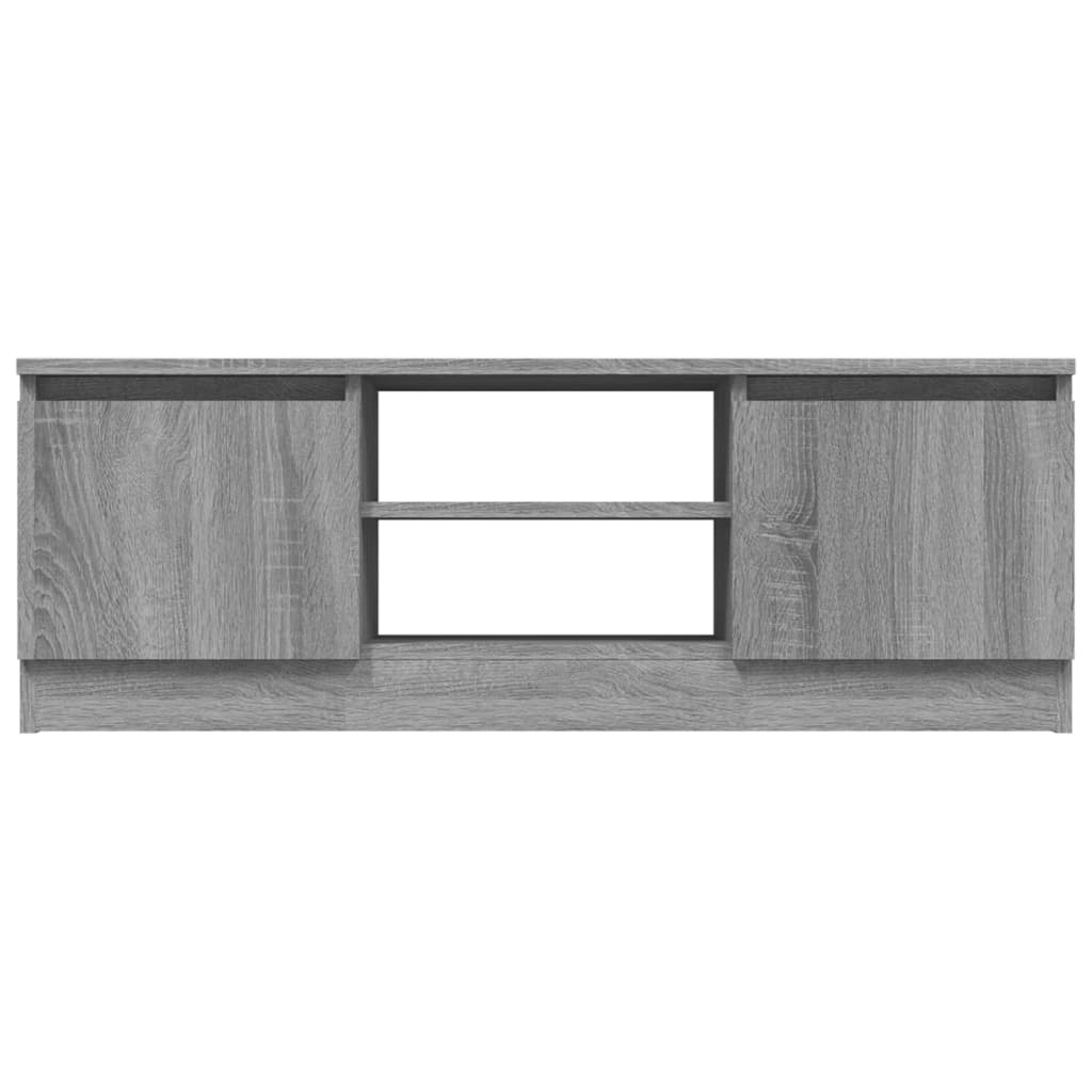 Modern Wooden TV Tele Media Stand Unit Cabinet With 2 Doors & Storage Shelf