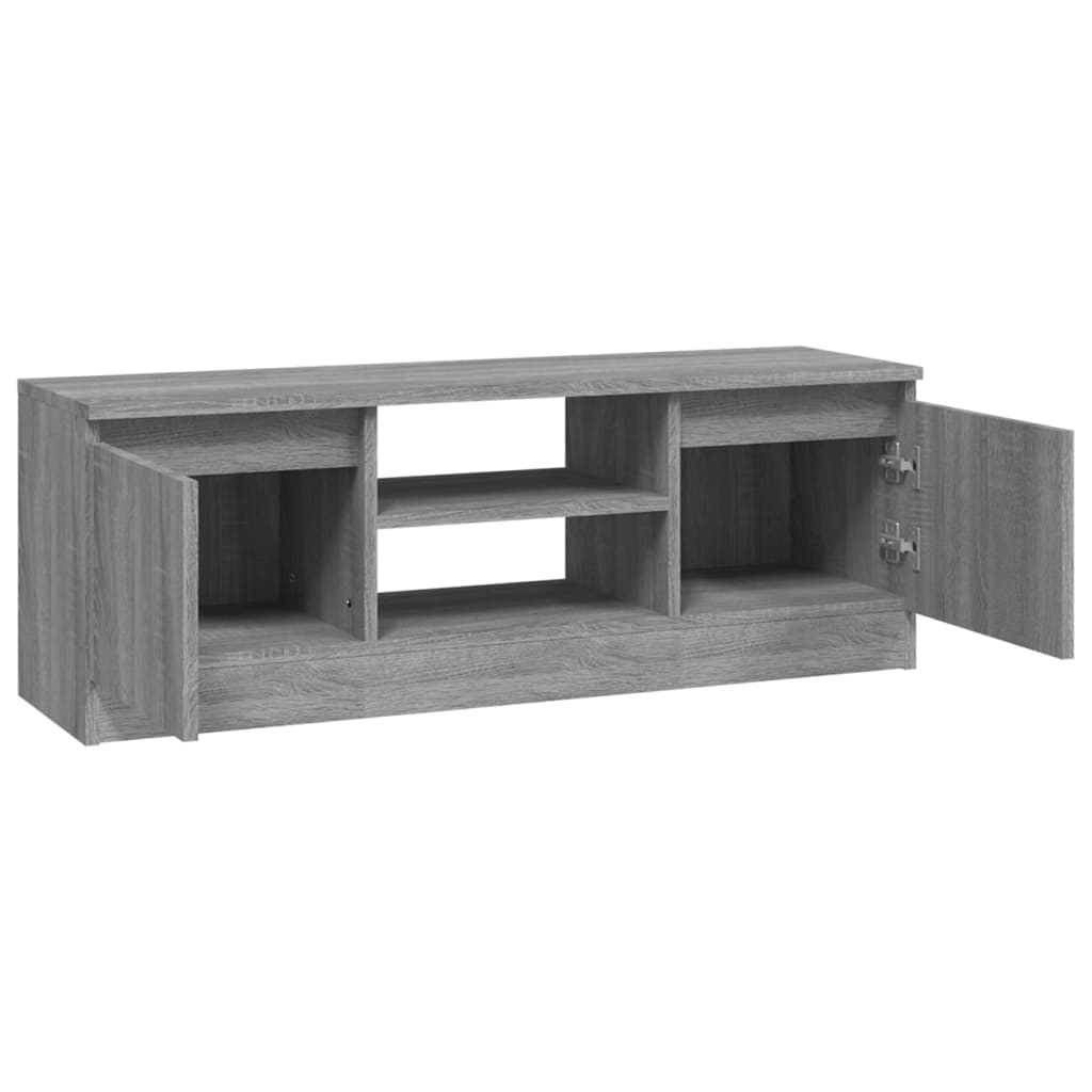 Modern Wooden TV Tele Media Stand Unit Cabinet With 2 Doors & Storage Shelf