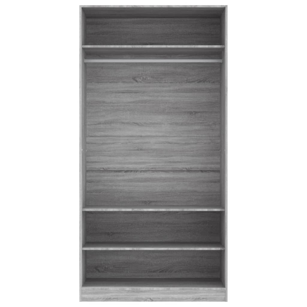 Modern Wooden Open Bedroom Wardrobe With Storage Shelves & Hanging Clothes Rail