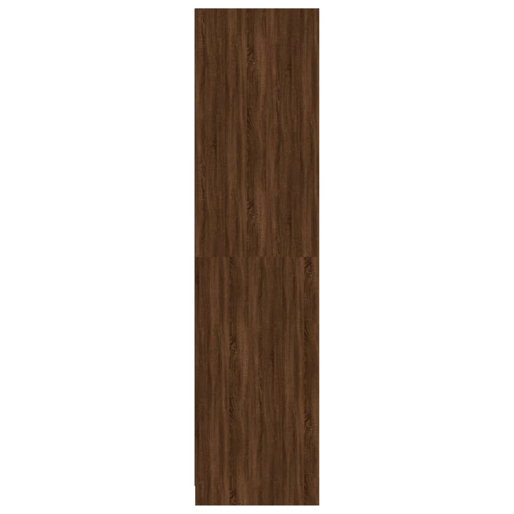 Modern Wooden Open Bedroom Wardrobe With Storage Shelves & Hanging Clothes Rail