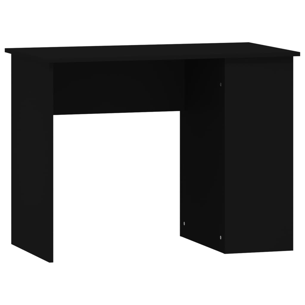 Modern Wooden Home Office Computer Desk Table With Open Storage Compartments