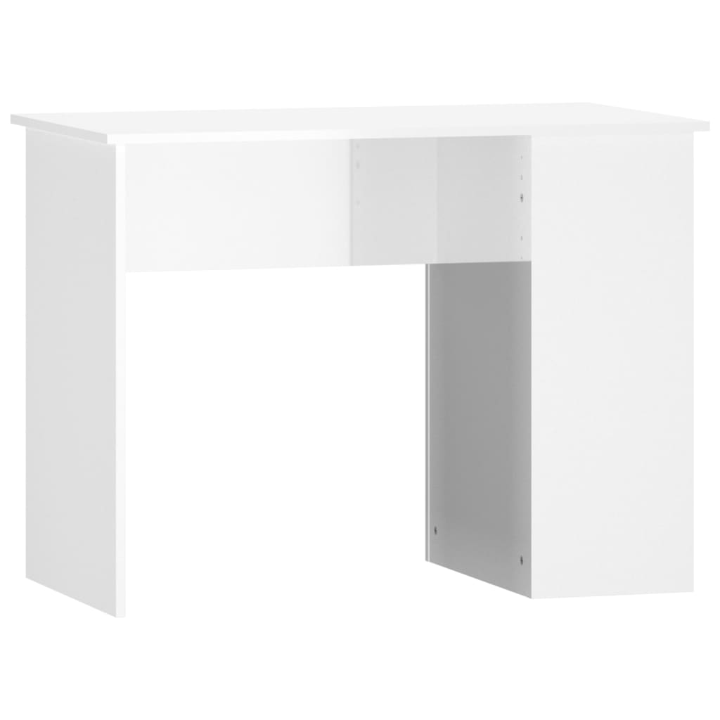 Modern Wooden Home Office Computer Desk Table With Open Storage Compartments