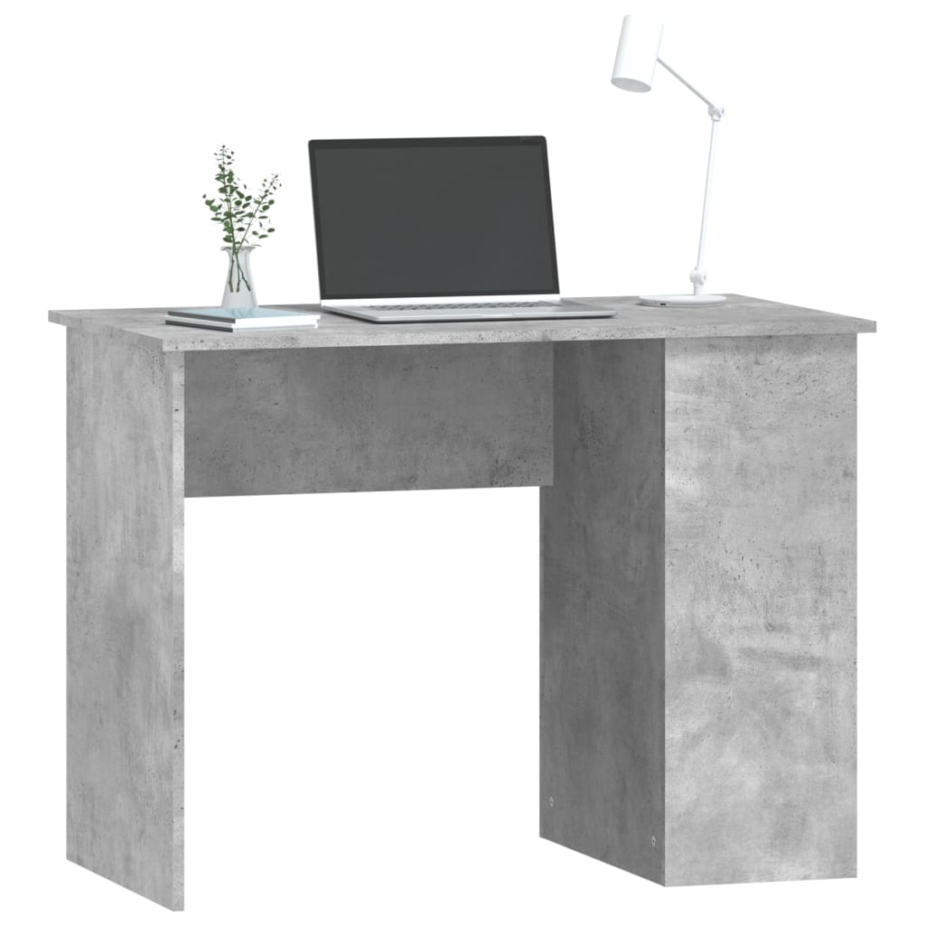 Modern Wooden Home Office Computer Desk Table With Open Storage Compartments