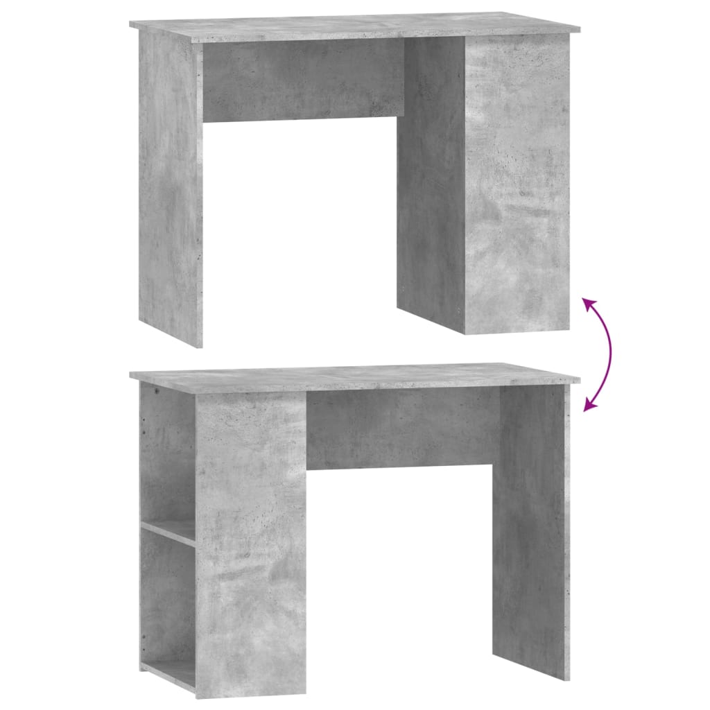 Modern Wooden Home Office Computer Desk Table With Open Storage Compartments