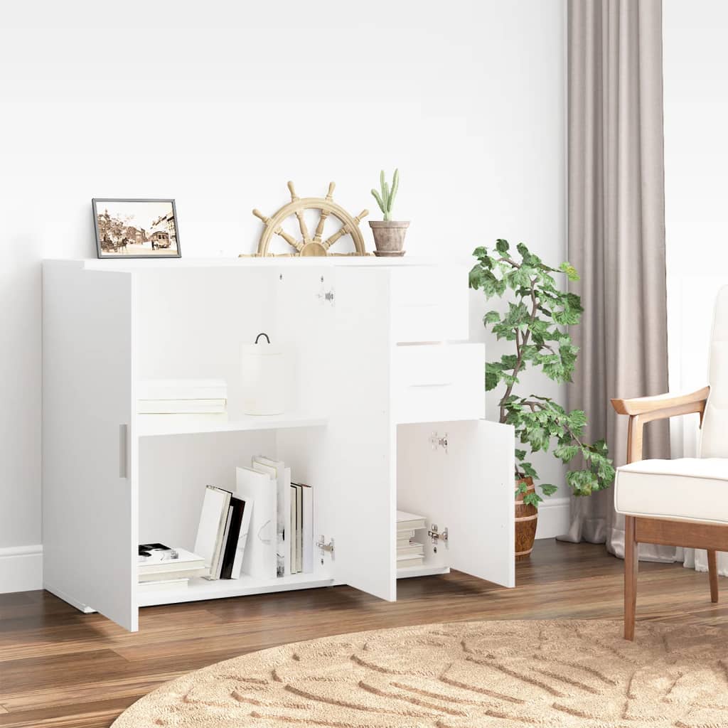 Modern Wooden Sideboard Storage Cabinet Unit With 3 Doors & 2 Drawers wood
