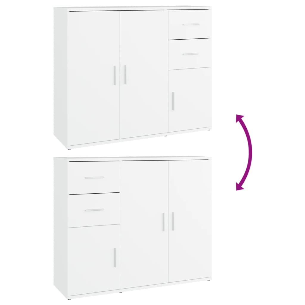 Modern Wooden Sideboard Storage Cabinet Unit With 3 Doors & 2 Drawers wood