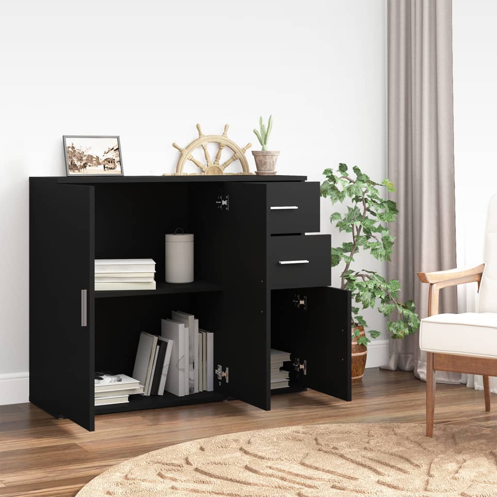 Modern Wooden Sideboard Storage Cabinet Unit With 3 Doors & 2 Drawers wood