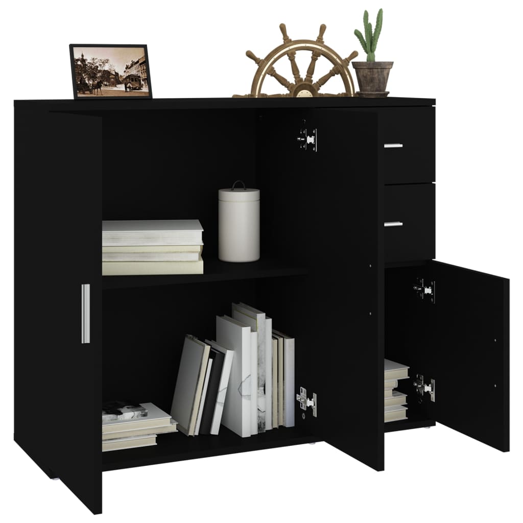 Modern Wooden Sideboard Storage Cabinet Unit With 3 Doors & 2 Drawers wood