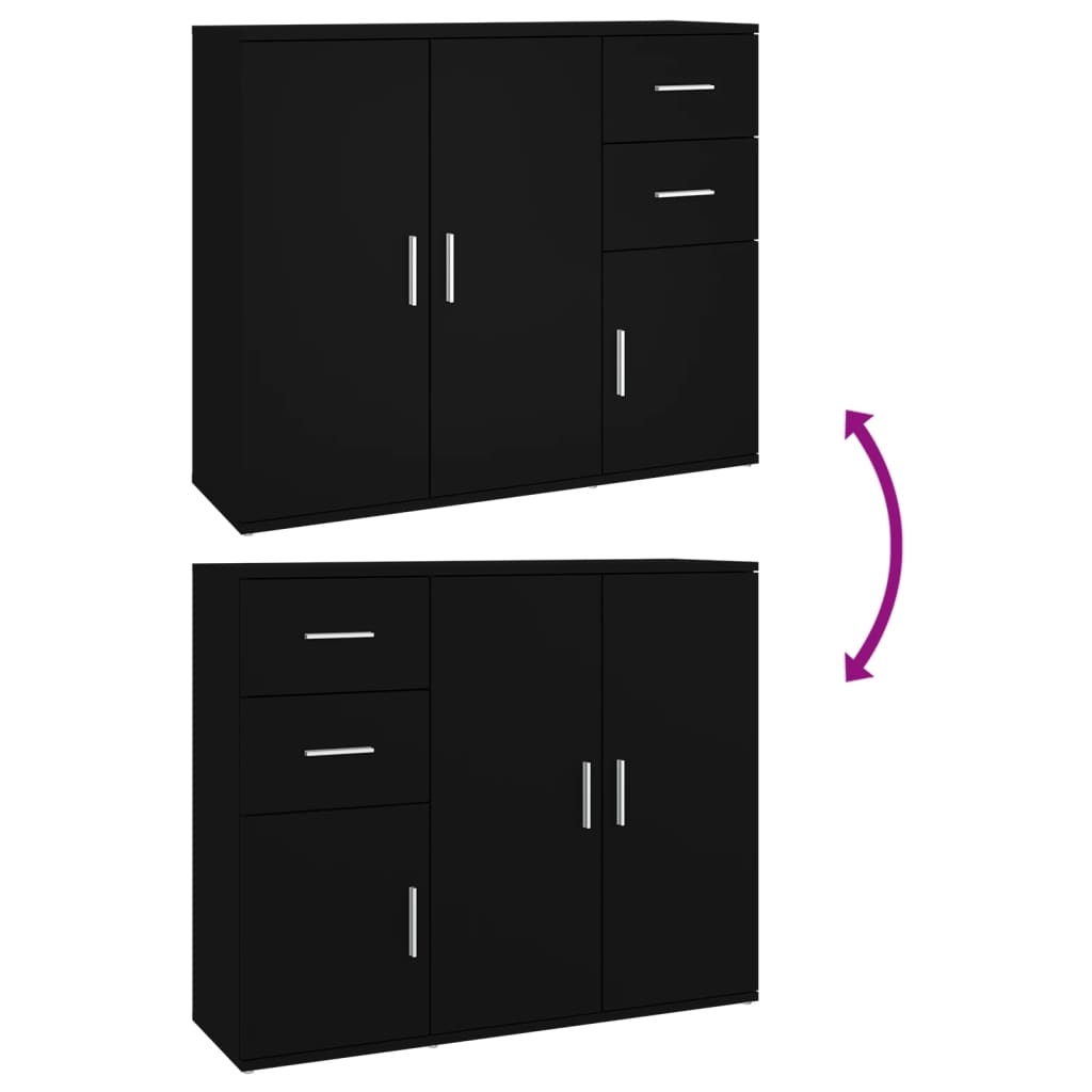 Modern Wooden Sideboard Storage Cabinet Unit With 3 Doors & 2 Drawers wood