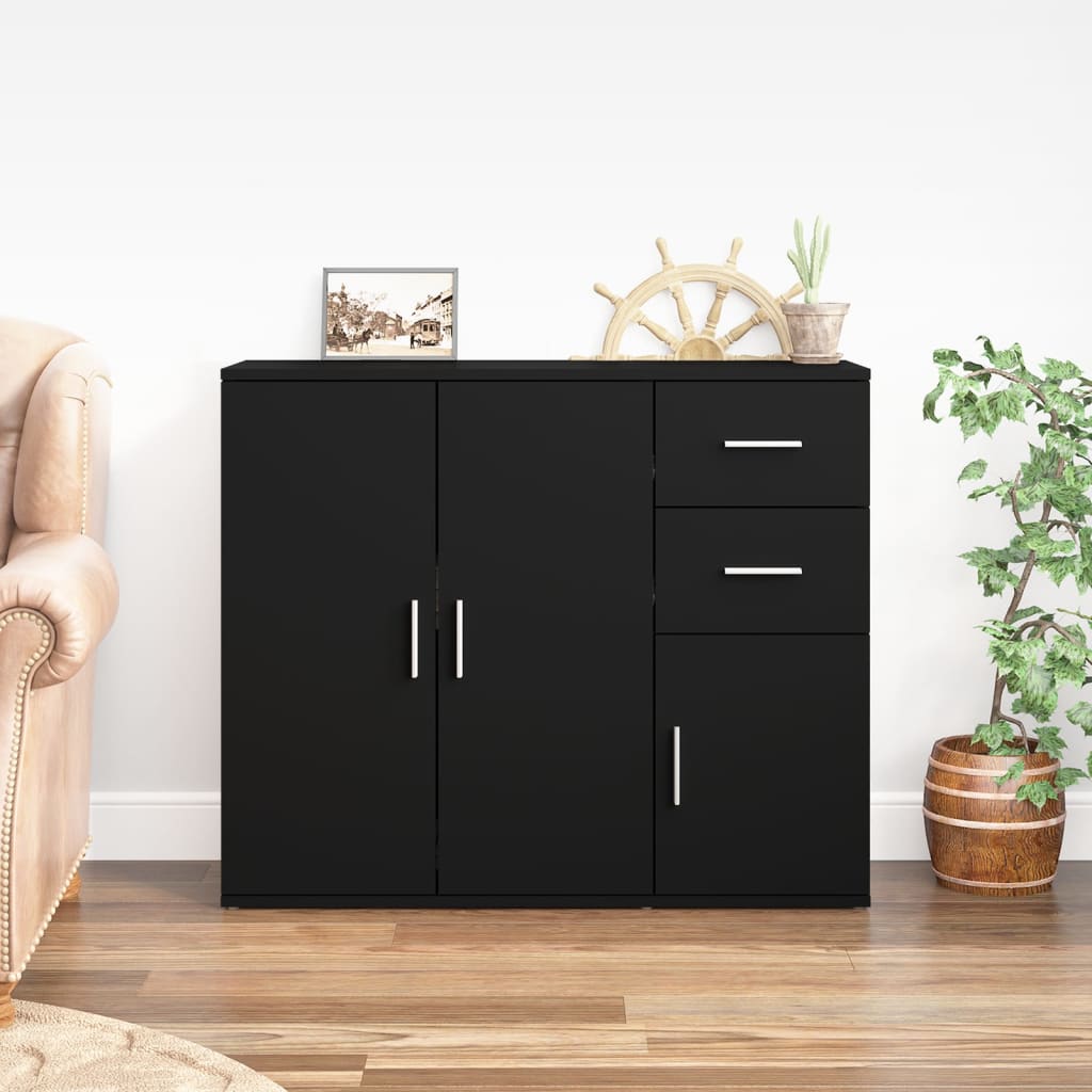 Modern Wooden Sideboard Storage Cabinet Unit With 3 Doors & 2 Drawers wood