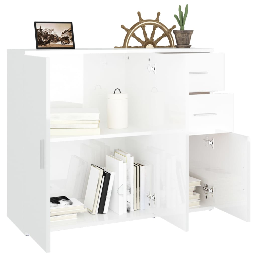 Modern Wooden Sideboard Storage Cabinet Unit With 3 Doors & 2 Drawers wood