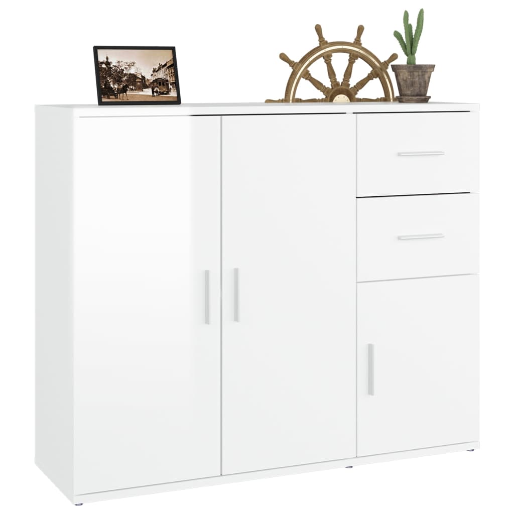 Modern Wooden Sideboard Storage Cabinet Unit With 3 Doors & 2 Drawers wood