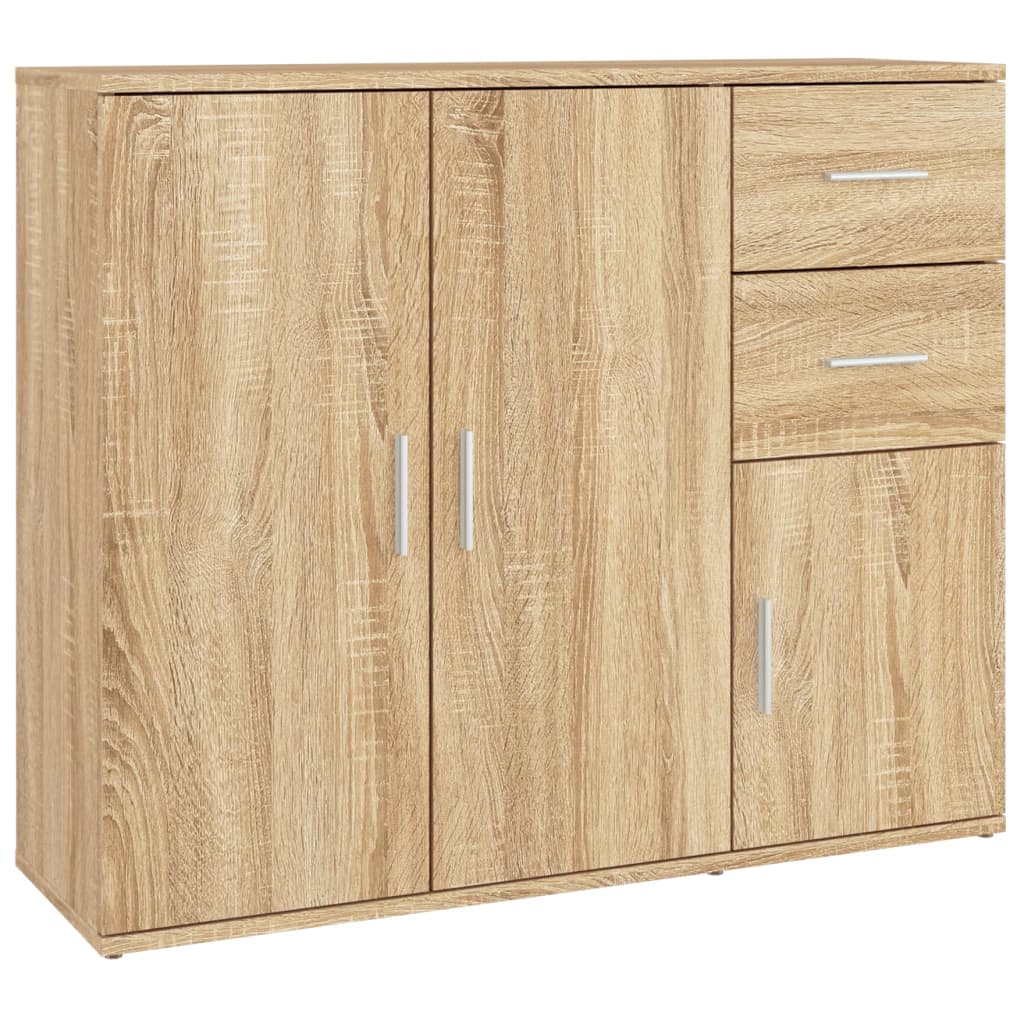 Modern Wooden Sideboard Storage Cabinet Unit With 3 Doors & 2 Drawers wood