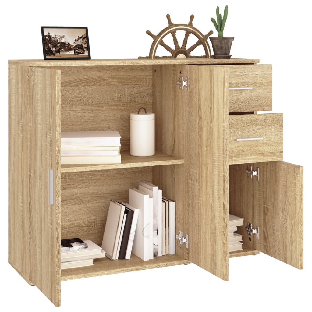 Modern Wooden Sideboard Storage Cabinet Unit With 3 Doors & 2 Drawers wood