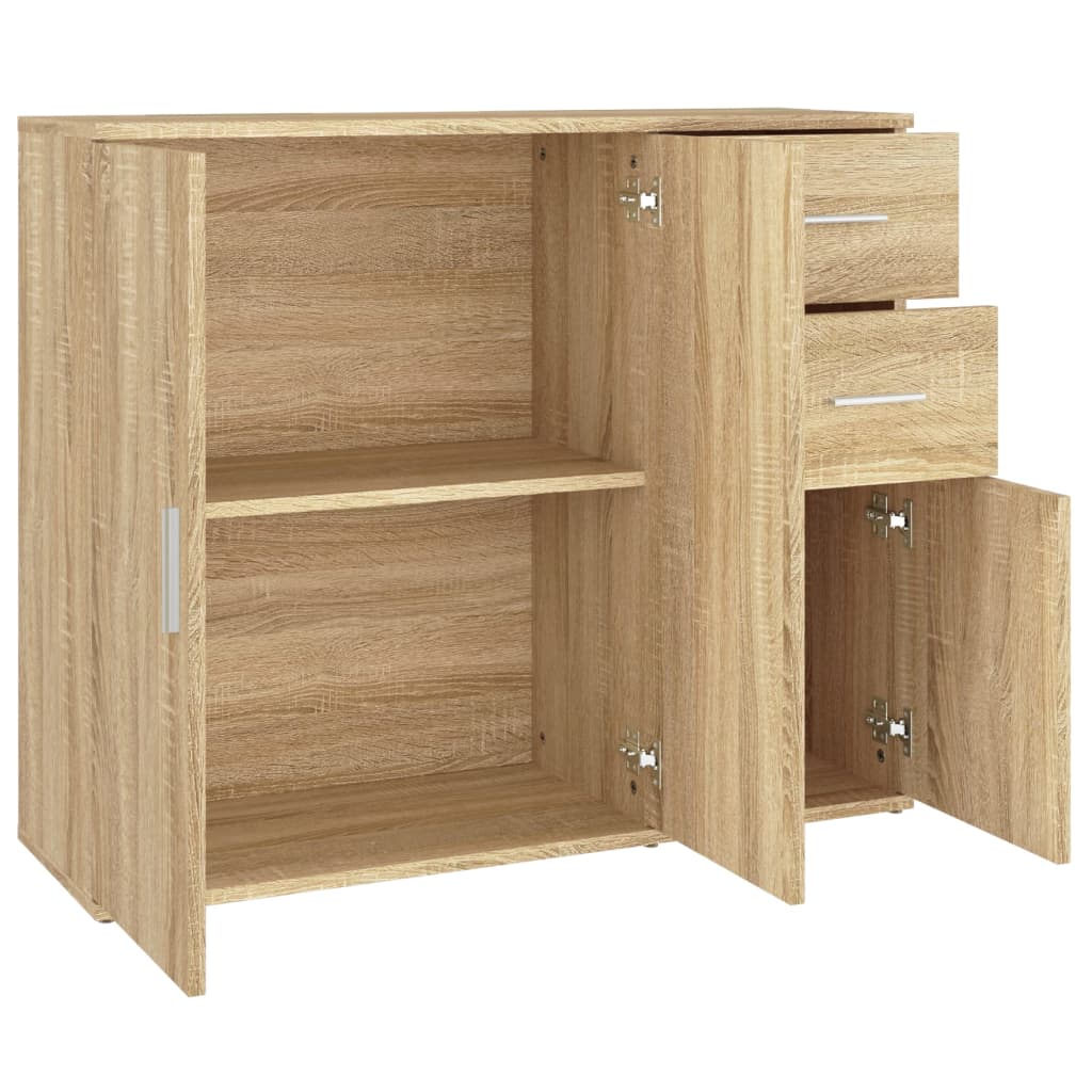 Modern Wooden Sideboard Storage Cabinet Unit With 3 Doors & 2 Drawers wood