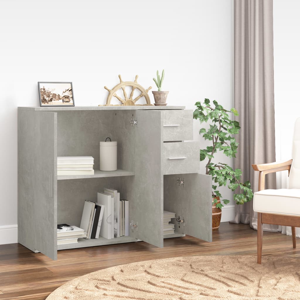 Modern Wooden Sideboard Storage Cabinet Unit With 3 Doors & 2 Drawers wood