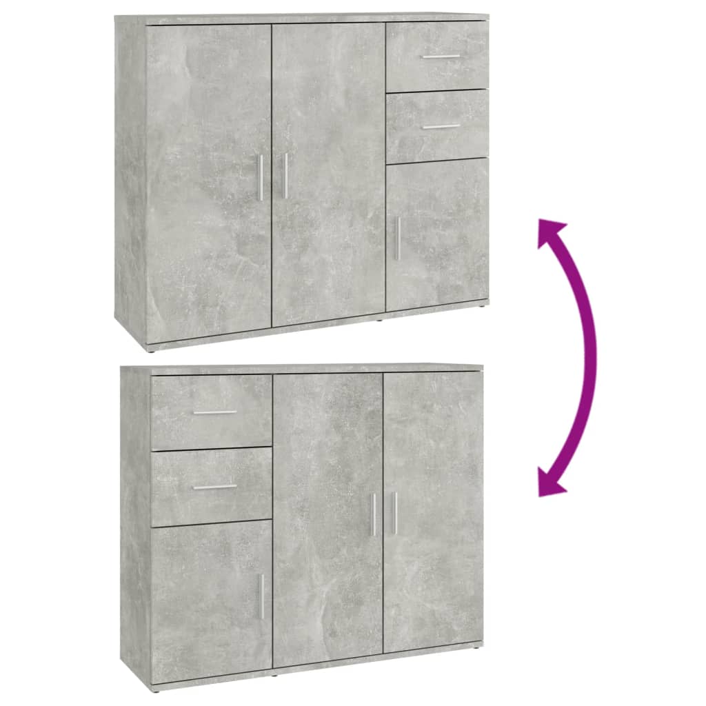 Modern Wooden Sideboard Storage Cabinet Unit With 3 Doors & 2 Drawers wood