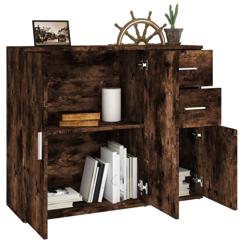 Modern Wooden Sideboard Storage Cabinet Unit With 3 Doors & 2 Drawers wood
