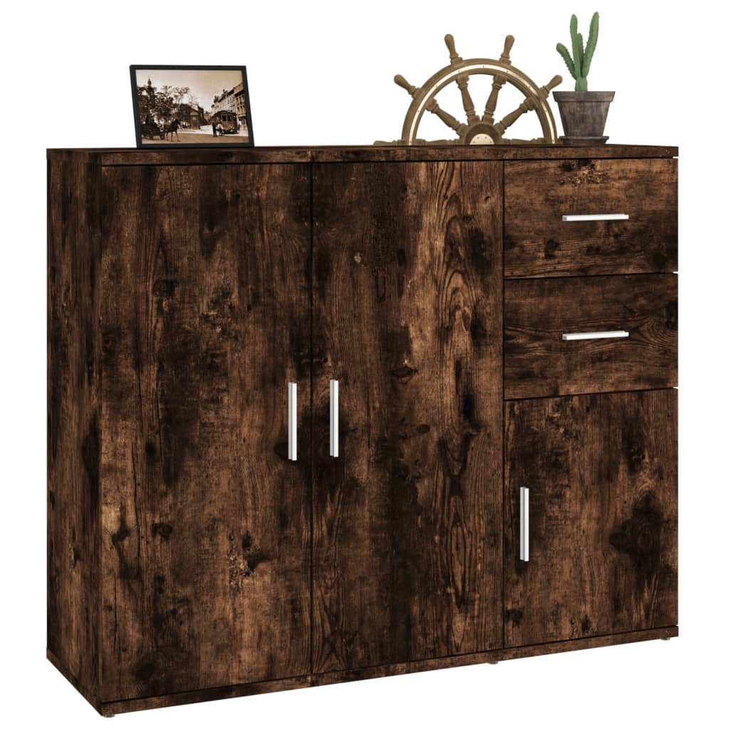 Modern Wooden Sideboard Storage Cabinet Unit With 3 Doors & 2 Drawers wood