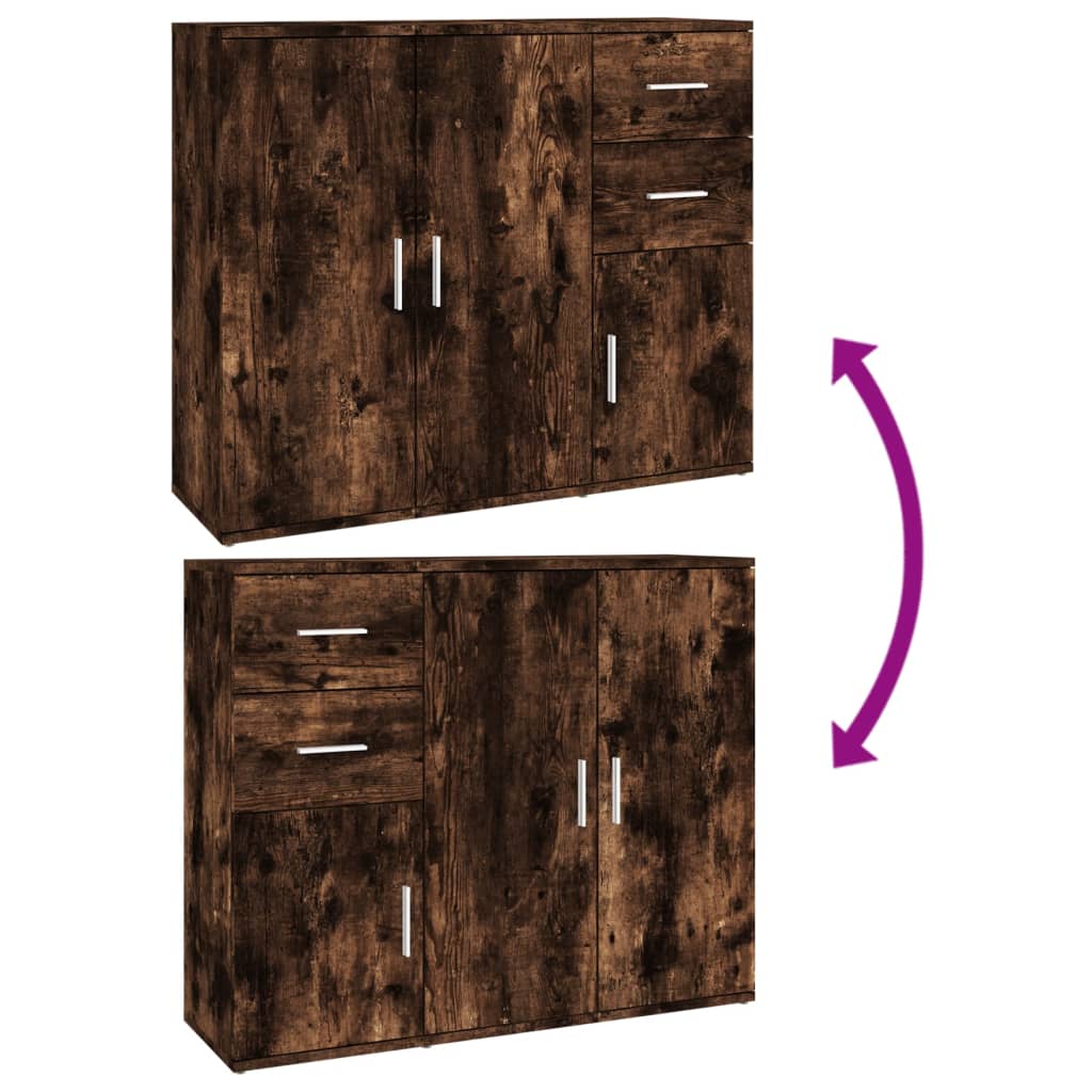 Modern Wooden Sideboard Storage Cabinet Unit With 3 Doors & 2 Drawers wood