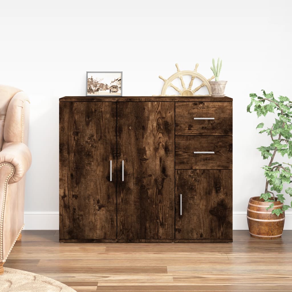 Modern Wooden Sideboard Storage Cabinet Unit With 3 Doors & 2 Drawers wood