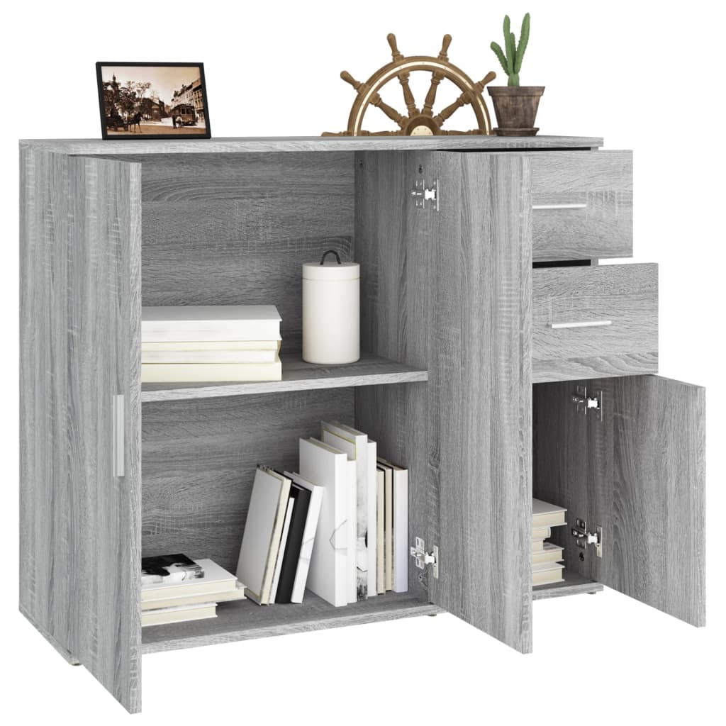 Modern Wooden Sideboard Storage Cabinet Unit With 3 Doors & 2 Drawers wood