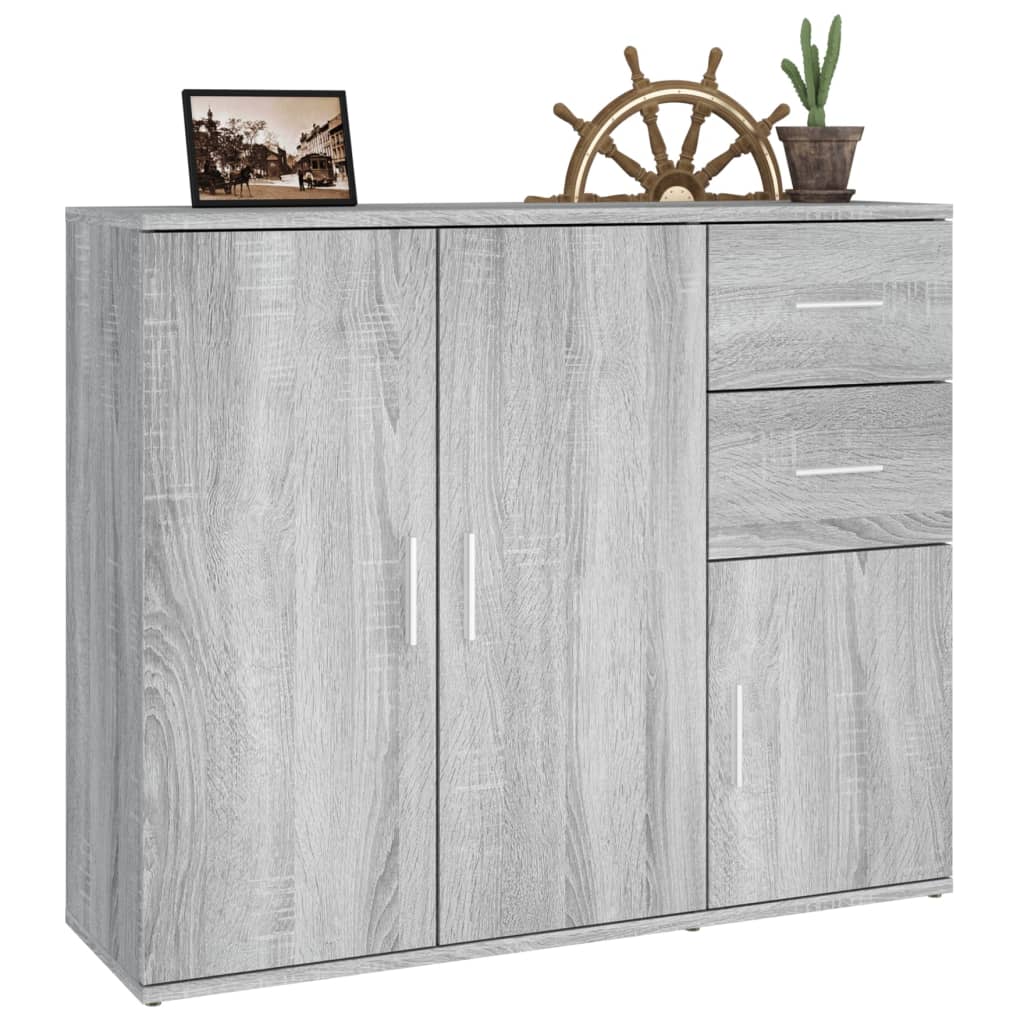 Modern Wooden Sideboard Storage Cabinet Unit With 3 Doors & 2 Drawers wood