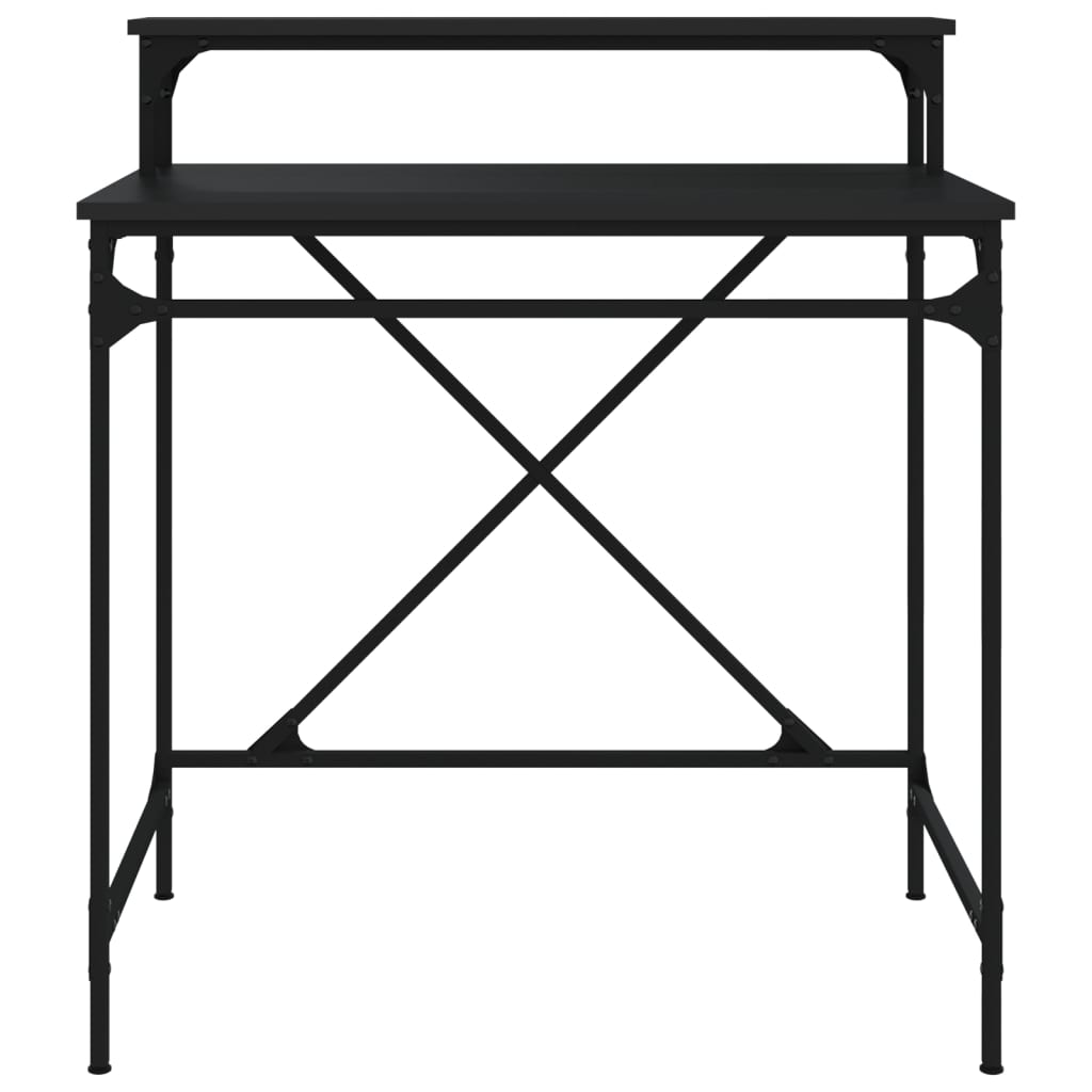 Desk Black 80x50x90 cm Engineered Wood and Iron