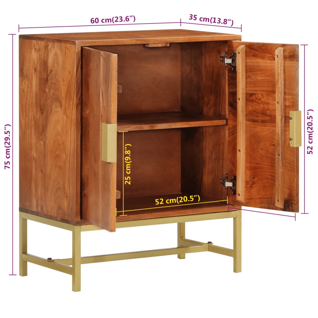Sideboard 60x35x75 cm Solid Wood Acacia