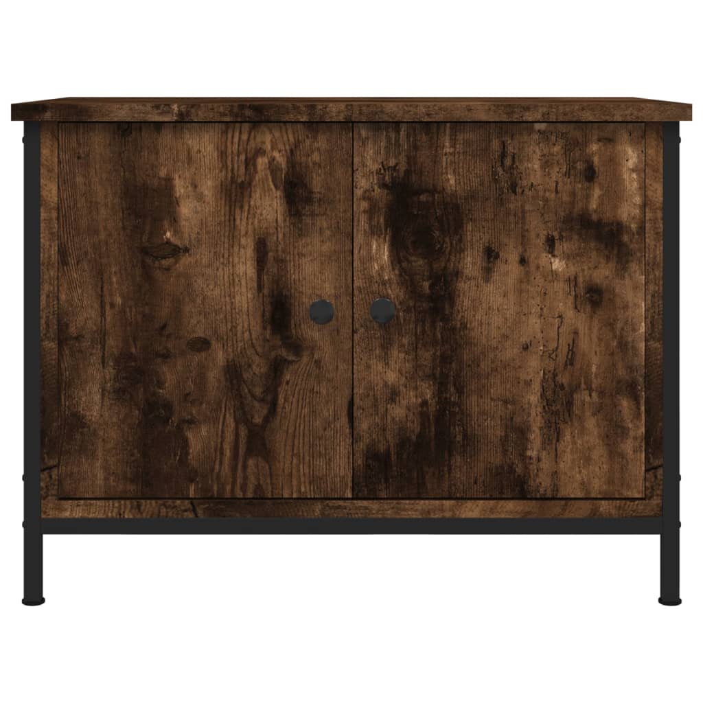 TV Cabinet with Doors Smoked Oak 60x35x45 cm Engineered Wood