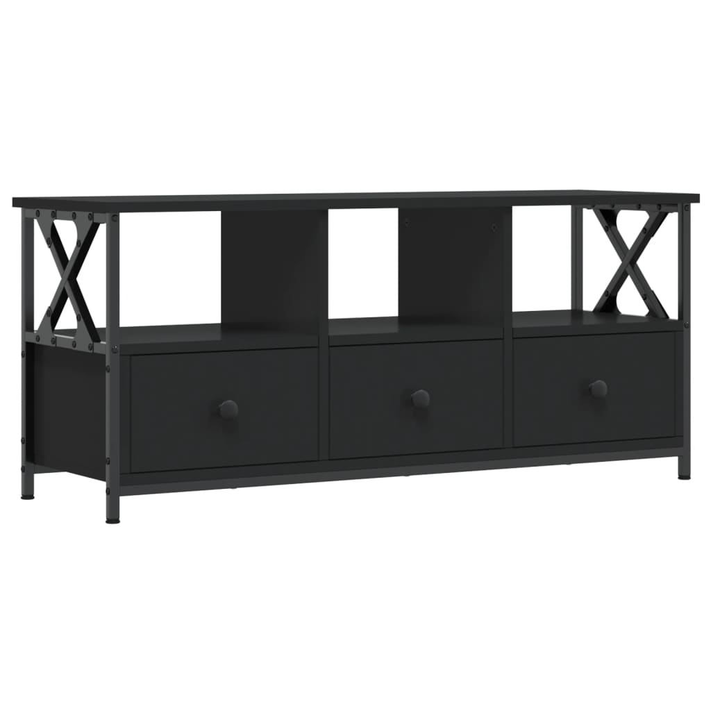 Modern Wooden TV Tele Stand Media Unit Cabinet With 3 Drawers & Open Storage Shelf