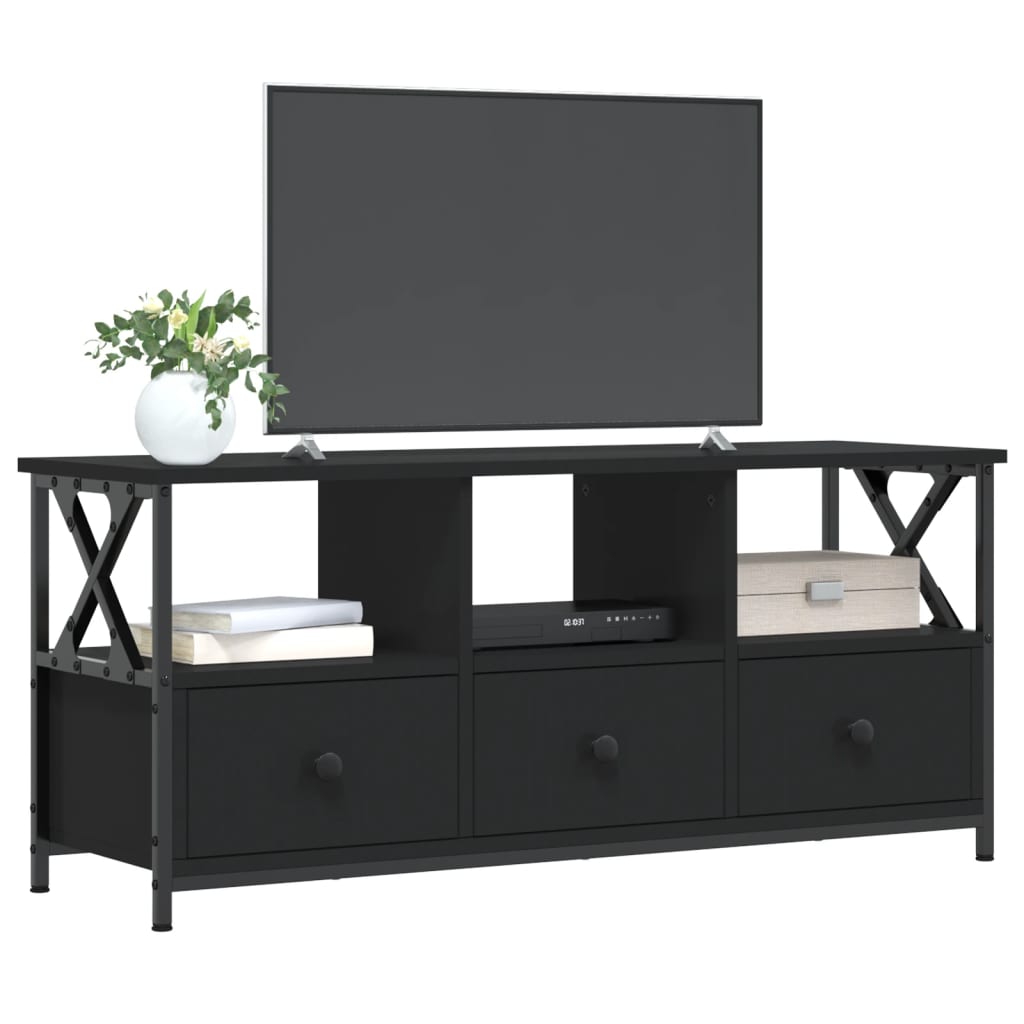 Modern Wooden TV Tele Stand Media Unit Cabinet With 3 Drawers & Open Storage Shelf