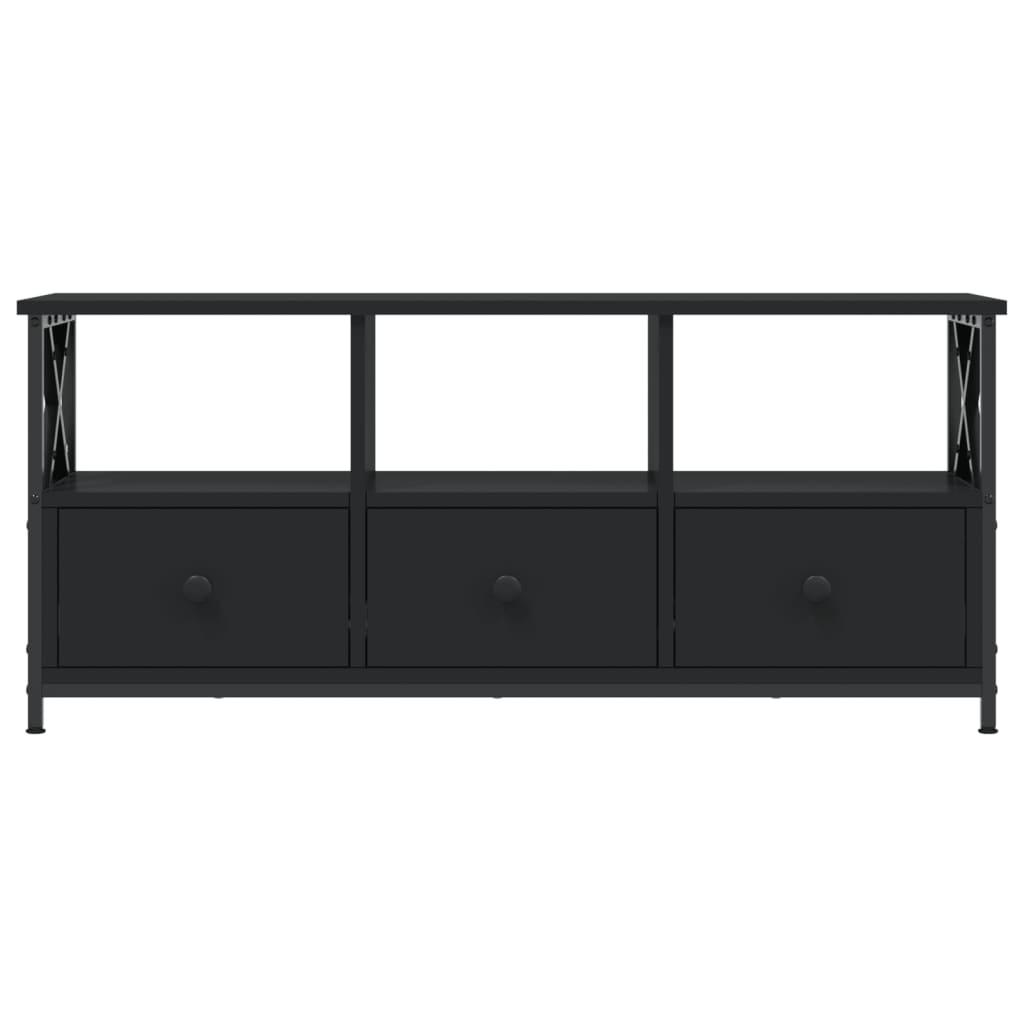 Modern Wooden TV Tele Stand Media Unit Cabinet With 3 Drawers & Open Storage Shelf