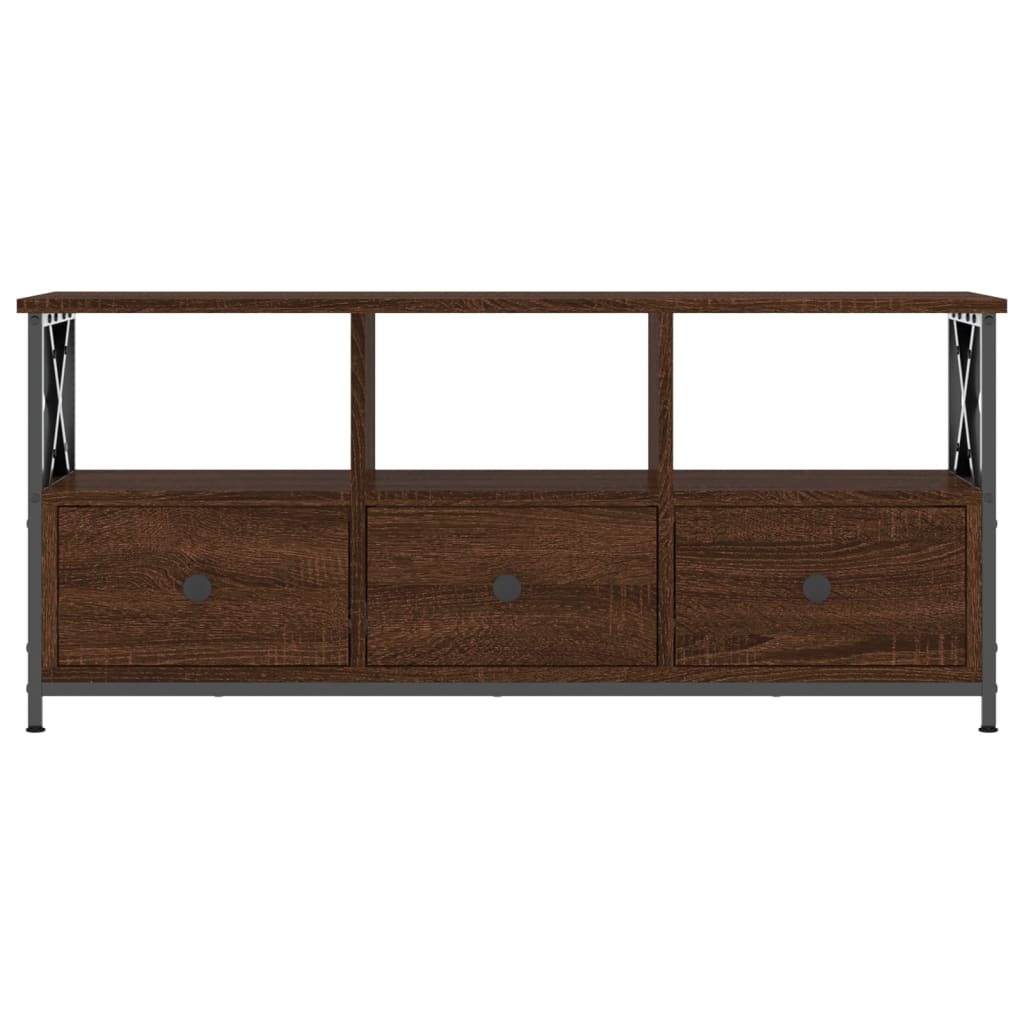 Modern Wooden TV Tele Stand Media Unit Cabinet With 3 Drawers & Open Storage Shelf