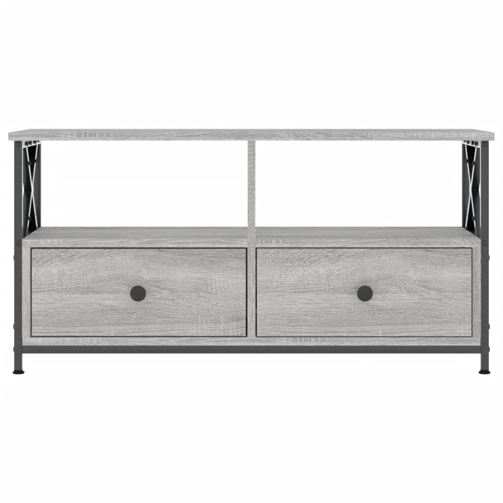 TV Cabinet Grey Sonoma 90x33x45 cm Engineered Wood&Iron